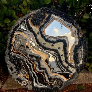 Resin art with crystals glass resin and a mirror wall art one of a kind handmade